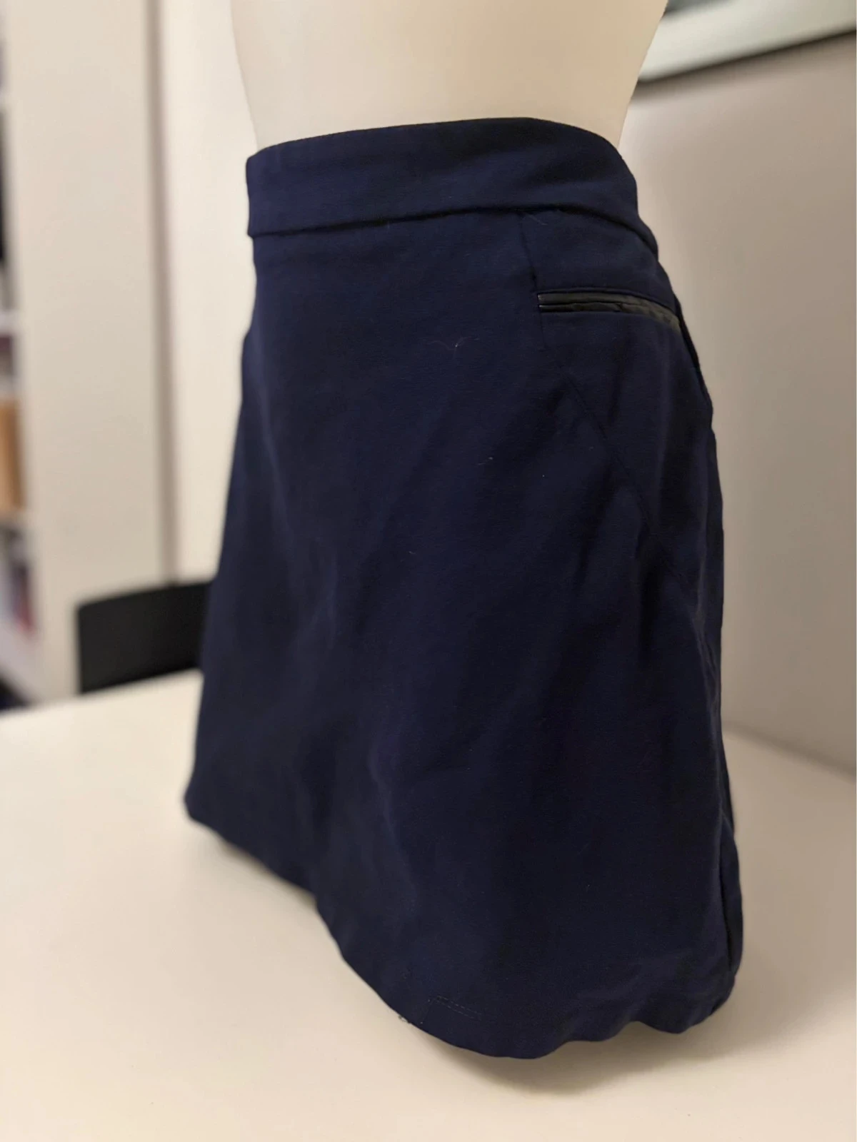 🌸 Navy blue trapeze skirt by Camaïeu – Size 36 – photo 3